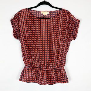 MICHAEL Michael Kors Red and Black Blouse